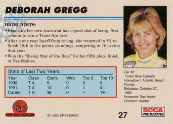 1992 Erin Maxx Trans-Am #27 Deborah Gregg's Car Back
