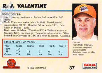1992 Erin Maxx Trans-Am #37 R.J. Valentine's Car Back
