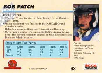 1992 Erin Maxx Trans-Am #63 Bob Patch's Car Back