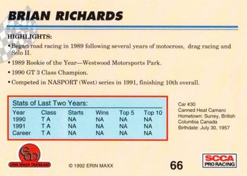 1992 Erin Maxx Trans-Am #66 Brian Richards' Car Back