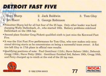 1992 Erin Maxx Trans-Am #77 Detroit Fast Five Back