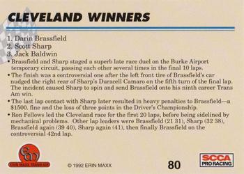 1992 Erin Maxx Trans-Am #80 Cleveland Winners Back