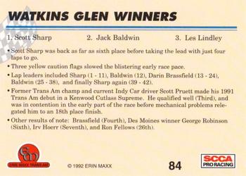 1992 Erin Maxx Trans-Am #84 Watkins Glen Winners Back