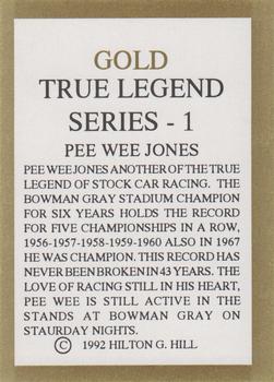 1992 Hilton G. Hill Gold True Legend #NNO PeeWee Jones Back