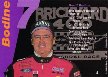 1995 Hi-Tech 1994 Brickyard 400 #4 Geoff Bodine Back