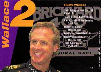 1995 Hi-Tech 1994 Brickyard 400 #11 Rusty Wallace Back