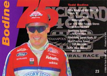 1995 Hi-Tech 1994 Brickyard 400 #23 Todd Bodine Back