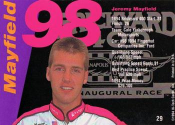 1995 Hi-Tech 1994 Brickyard 400 #29 Jeremy Mayfield Back