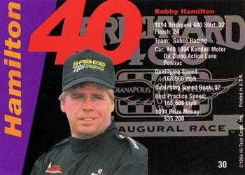 1995 Hi-Tech 1994 Brickyard 400 #30 Bobby Hamilton Back