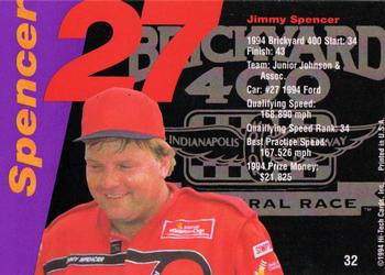 1995 Hi-Tech 1994 Brickyard 400 #32 Jimmy Spencer Back
