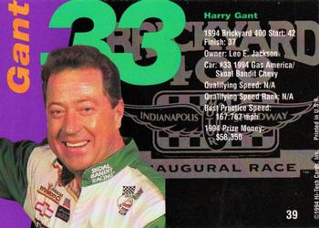 1995 Hi-Tech 1994 Brickyard 400 #39 Harry Gant Back