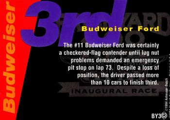 1995 Hi-Tech 1994 Brickyard 400 - Top 10 (stars) #BY3 Budweiser Car Back