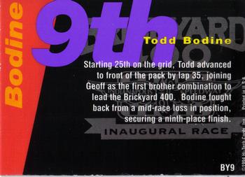 1995 Hi-Tech 1994 Brickyard 400 - Top 10 (doughnut) #BY9 Todd Bodine Back