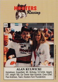 1992 Hooters Alan Kulwicki #11 Alan Kulwicki Back
