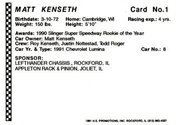 1991 Langenberg Hot Stuff ARTGO Stars #1 Matt Kenseth Back