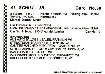 1991 Langenberg Hot Stuff ARTGO Stars #30 Al Schill Jr. Back