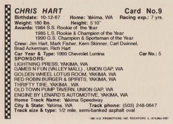 1991 Langenberg Hot Stuff Stock Car Champions #9 Chris Hart Back