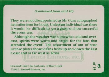 1992 Limited Editions Harry Gant #9 Harry Gant Back
