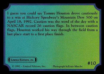 1992 Limited Editions Tommy Houston #10 Tommy Houston's Car Back