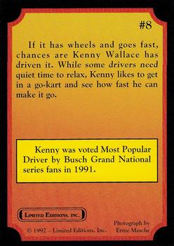 1992 Limited Editions Kenny Wallace #8 Kenny Wallace's Car Back