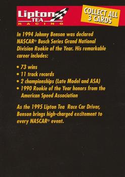 1995 Lipton Tea Johnny Benson Jr. #NNO Johnny Benson Jr. Back