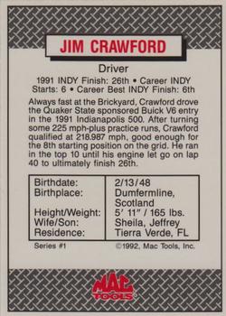 1992 MAC Tools Winner's Cup #NNO Jim Crawford Back