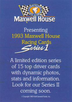 1993 Maxwell House #NNO Cover Card 1 Back