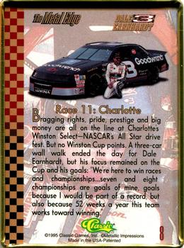 1995 Metallic Impressions Dale Earnhardt #8 Dale Earnhardt's Car Back