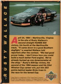 1995 Metallic Impressions Upper Deck Rusty Wallace #4 Rusty Wallace Back