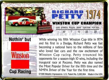 1996 Metallic Impressions Winston Cup Champions #1974 Richard Petty Back