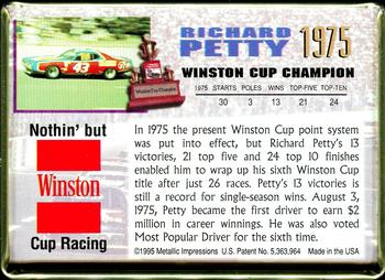 1996 Metallic Impressions Winston Cup Champions #1975 Richard Petty Back