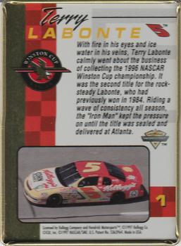 1996 Metallic Impressions Winston Cup Top Five Drivers #1 Terry Labonte Back