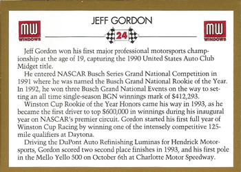 1994 MW Windows #NNO Jeff Gordon Back