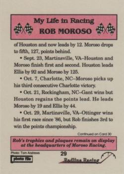 1992 Redline Racing My Life in Racing Rob Moroso #29 Rob's Trophy Case Back