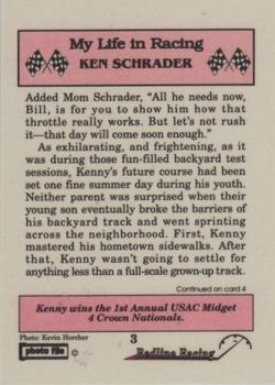 1992 Redline Racing My Life in Racing Ken Schrader #3 Ken Schrader's Car Back