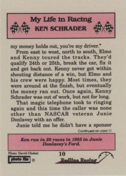 1992 Redline Racing My Life in Racing Ken Schrader #10 1985- In Atlanta Back