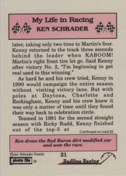 1992 Redline Racing My Life in Racing Ken Schrader #21 Ken Schrader Back