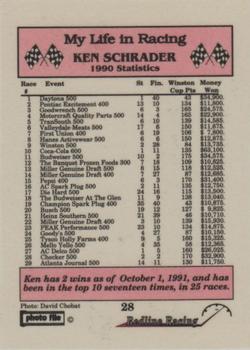 1992 Redline Racing My Life in Racing Ken Schrader #28 Ken Schrader's Car Back