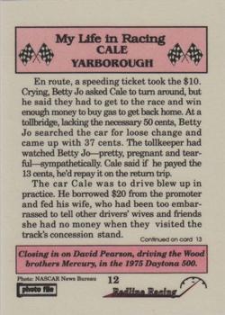 1992 Redline Racing My Life in Racing Cale Yarborough #12 1975 Daytona 500 Back
