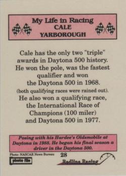 1992 Redline Racing My Life in Racing Cale Yarborough #28 1988 Cale and the Hardee's Olds Back