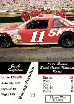 1992 Redline Racing Standups #12 Jack Ingram Back