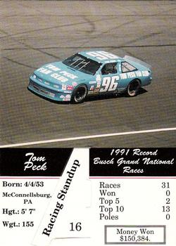1992 Redline Racing Standups #16 Tom Peck Back