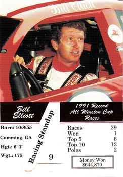 1992 Redline Racing Standups #9 Bill Elliott Back