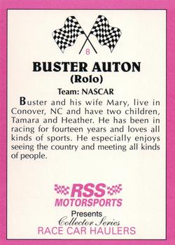 1992 RSS Motorsports Race Car Haulers #8 Buster Auton Back