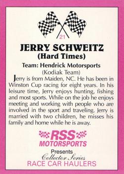 1992 RSS Motorsports Race Car Haulers #21 Jerry Schweitz Back
