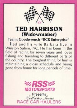 1992 RSS Motorsports Race Car Haulers #22 Ted Harrison Back