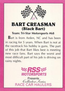 1992 RSS Motorsports Race Car Haulers #27 Bart Creasman Back