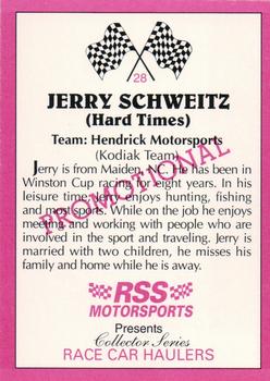 1992 RSS Motorsports Race Car Haulers #28 Jerry Schweitz Back