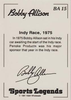 1991 K & M Sports Legends Bobby Allison #BA15 Bobby Allison Back