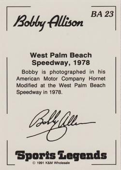 1991 K & M Sports Legends Bobby Allison #BA23 Bobby Allison Back